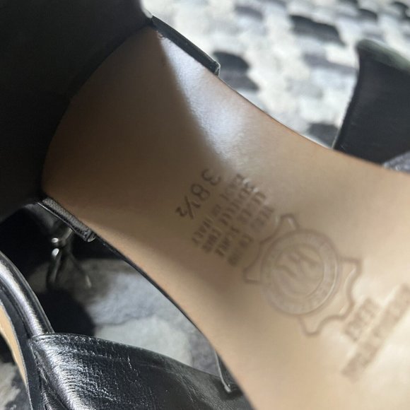 Designer Vintage Chuckies New York Black Platform Mary Jane Heel Size 38.5 - Picture 3 of 9